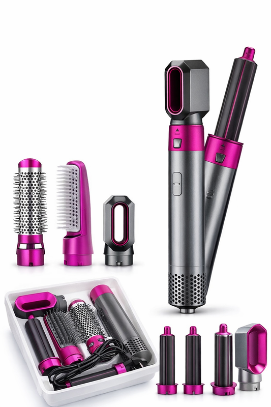 Secador de Cabello Profesional 5 en 1  | Peinados Tipo Salón en Casa